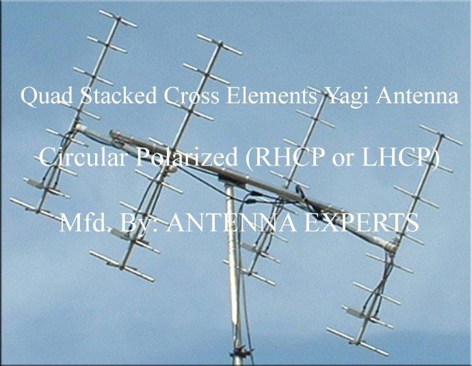  VHF UHF Quad Stacked Circular Polarized Yagi Antenna